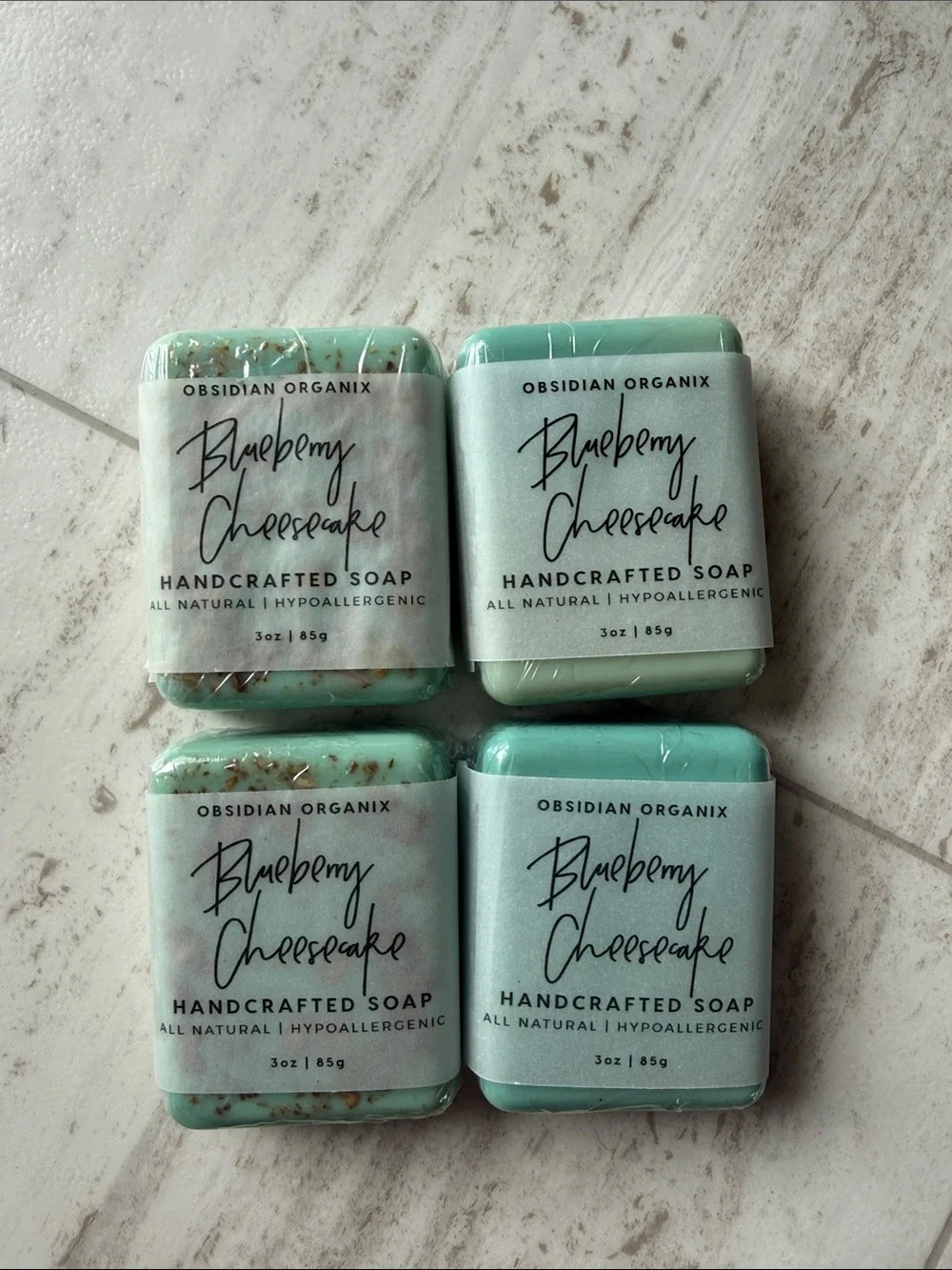Blueberry Cheesecake Handcrafted Soap - Mint Blue